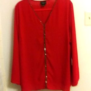 Liz Claiborne Red Sequenced Blouse